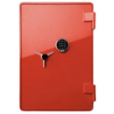 SHINJIN BURGLAR RESISTANT STEEL SAFE with FIRE RESISTANCE MODEL SJST-800(ORANGE). Locking:  ELECTRONIC LOCK Ext. Dim. (mm):H 800 x W 500 x D 500 mm, Weight: 260 Kg. 12mm steel safe with UK EN approved 13mm special concrete with two A Type (Ash tree) drawers with soft close mechanism interior trimmed with red sumptous velvet and 1 glass H adjustable shelf and hidden compartment Warranty: 1  Year on-site against manufacturing defects Price inclusive of Delivery